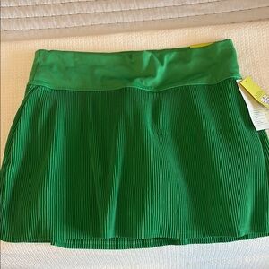 All in Motion Green Ribbed Skater Mini Skirt